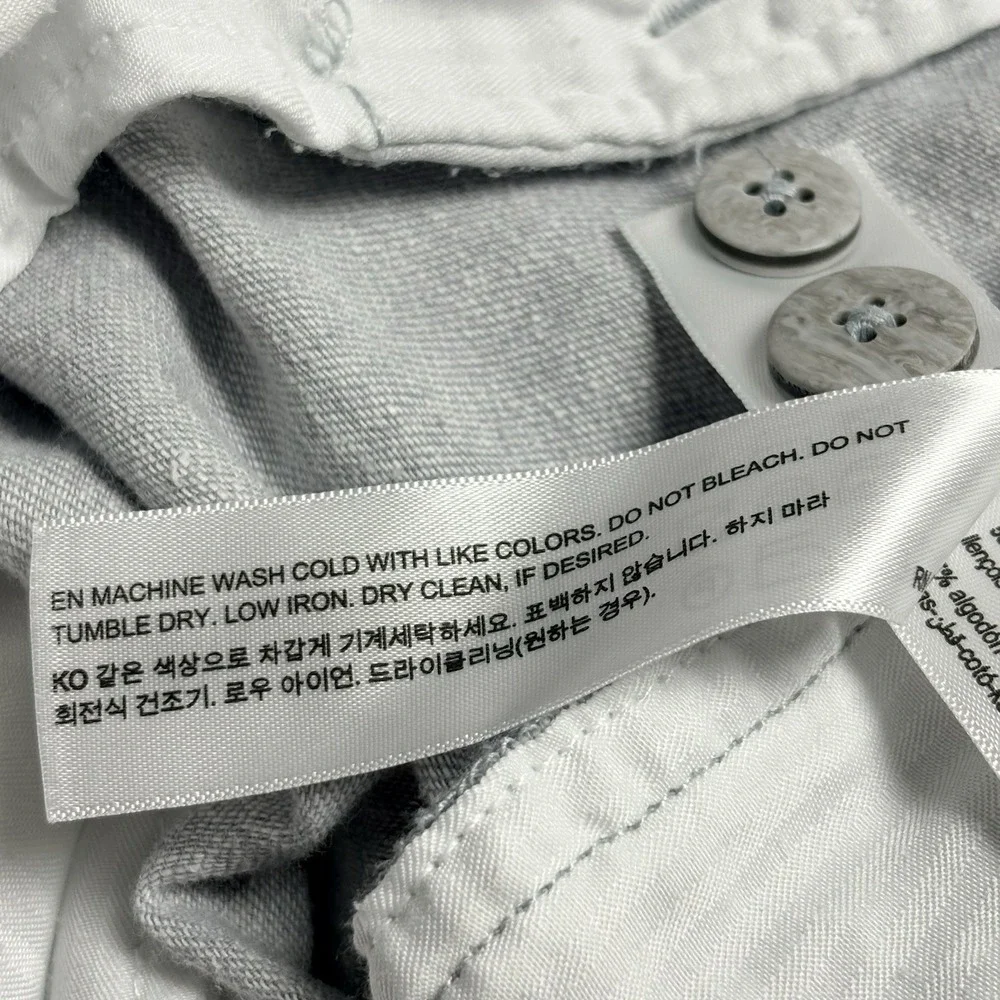 PORTER & ASH Men Linen Blend Pants Sz 34 Gray Coastal Beach Preppy Resort 8a-4